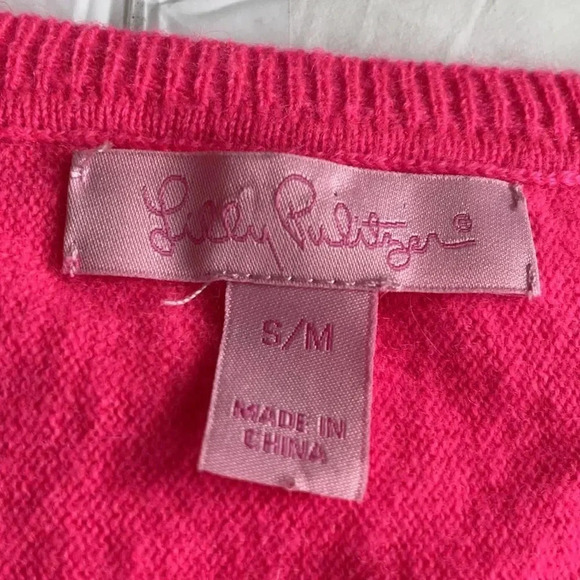 Lilly Pulitzer 100% Cashmere Alessandra Colorblock Tunic V Neck Sweater, sz S/M - Picture 2 of 11